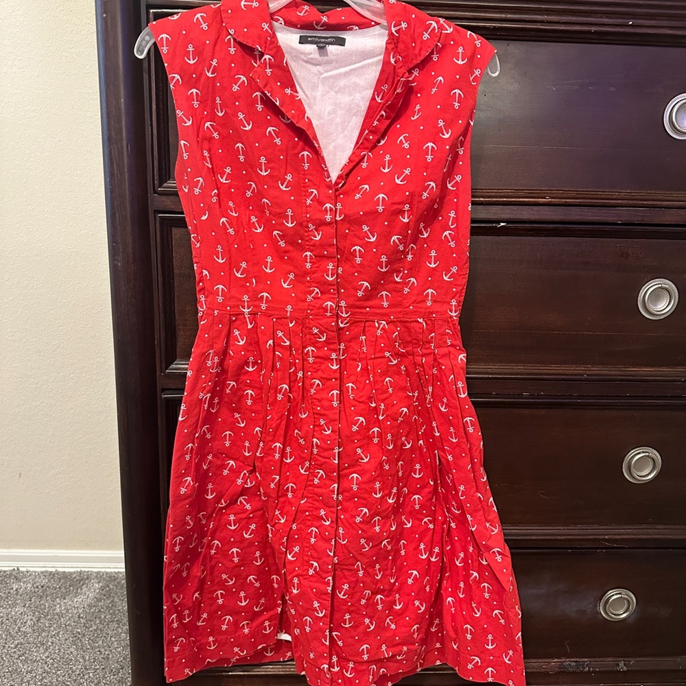 Old Navy Red Dress with Anchor Print